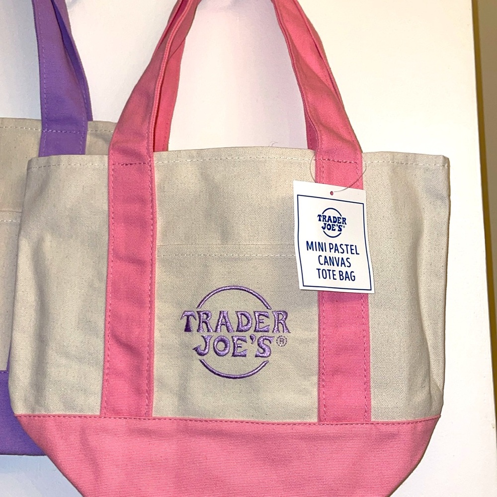 24HR DROP ⬇️ Set of Pastel Trader Joe’s mini tote bags - Picture 2 of 3